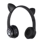 Extralink Kids Cat-ear Wireless Headphones, Black, Bluetooth 5.0, RGB Lighting