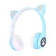 Extralink Kids Cat-Ear Wireless Headphones Blue | Wireless Headphones | Bluetooth 5.0, RGB Lighting