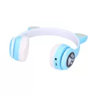 Extralink Kids Cat-ear Wireless Headphones, Blue, Bluetooth 5.0, RGB Lighting