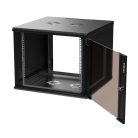 Extralink Premium 9U 600x600 black, rack cabinet, tool-free assembly, wall-mounted