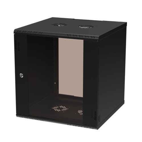 Extralink Premium 12U 600x600 black, rack cabinet, tool-free assembly, wall-mounted