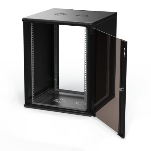 Extralink Premium 15U 600x600 black, rack cabinet, tool-free assembly, wall-mounted