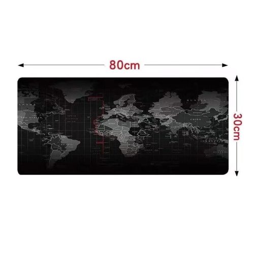Extralink large dark world map patterned gaming mouse and keyboard pad for desk, 30x80 cm - 1073