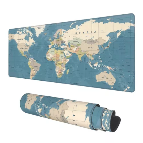 Extralink large light world map patterned mouse and keyboard pad for gamers, 40x90 cm - 1074
