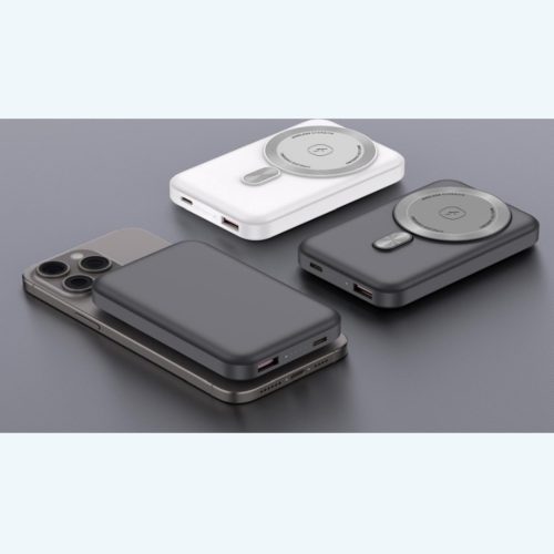 Extralink MagSafe 10000mAh szürke, powerbank, 38,5Wh, PD 20W+15W, USB-C, USB-A