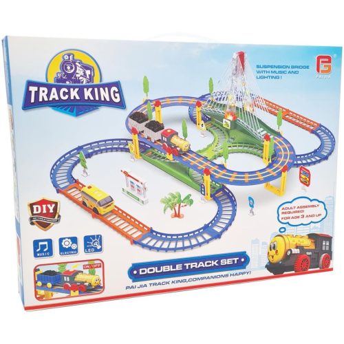 Extralink Kids elektromos vonatpálya „Track King” lokomotívval és akkumulátoros kocsikkal