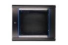 Extralink 9U 600x450 black, rack cabinet, wall-mounted
