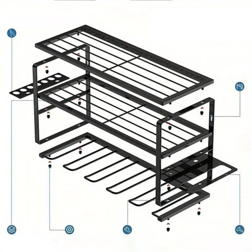 Extralink Wandmontierter Garagenregal Werkzeughalter Organizer R-1257