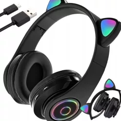  Extralink Kids Headphones Pro Black | Vezetékes headphones | Cat Ears