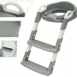   EXTRALINK KIDS WC-szűkítő lépcsővel, gyerekeknek, szürke