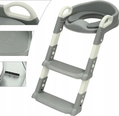 EXTRALINK KIDS WC-szűkítő lépcsővel, gyerekeknek, szürke