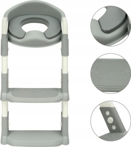 EXTRALINK KIDS WC-szűkítő lépcsővel, gyerekeknek, szürke