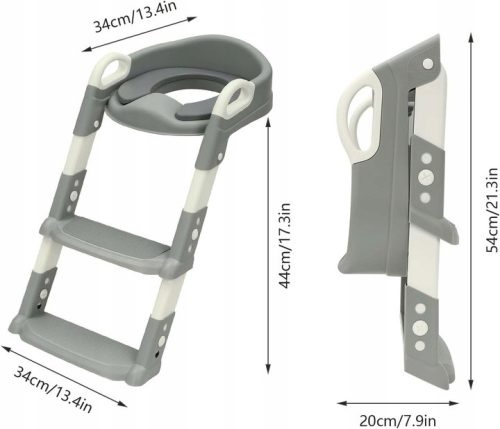 EXTRALINK KIDS WC-szűkítő lépcsővel, gyerekeknek, szürke