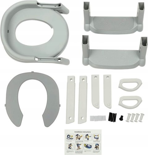 EXTRALINK KIDS WC-szűkítő lépcsővel, gyerekeknek, szürke