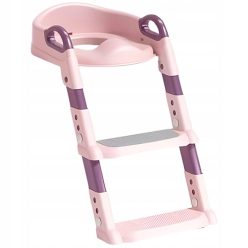   EXTRALINK KIDS WC-ülőke ráépítő lépcsővel, gyerekeknek, rózsaszín