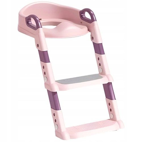 EXTRALINK KIDS WC-ülőke ráépítő lépcsővel, gyerekeknek, rózsaszín