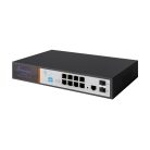 Extralink Victor, PoE kapcsoló, 8x Gigabit PoE/PoE+, 2x SFP, 1x konzolport, 150 W, kezelt