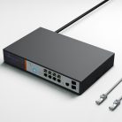 Extralink Victor, PoE kapcsoló, 8x Gigabit PoE/PoE+, 2x SFP, 1x konzolport, 150 W, kezelt
