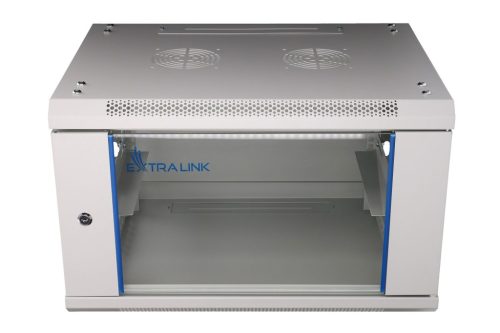 Extralink 6U 600x450 gray, rack cabinet, wall-mounted