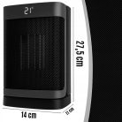 EXTRALINK Column Ceramic Electric Heater, 1500W, with Remote Control, LED Display