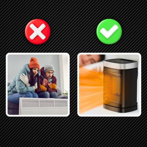 EXTRALINK Column Ceramic Electric Heater, 1500W, with Remote Control, LED Display