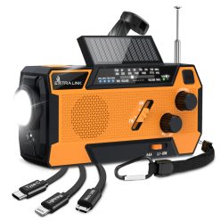   Extralink Notfall-Solarradio mit Kurbel, Dynamo Powerbank 4000mAh, SOS-Lampe SR-4000