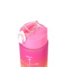 EXTRALINK motivációs kulacs 3 az 1-ben szett, rózsaszín-narancs, 2000 ml + 900 ml + 300 ml