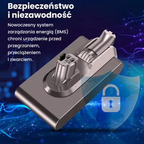 Extralink Dyson V11/V15 SV46/SV47 Click Type csereakkumulátor, 25,2 V, 4000 mAh + HEPA szűrő