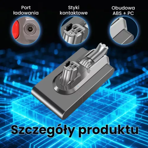 Extralink Dyson V11/V15 SV46/SV47 Click Type csereakkumulátor, 25,2 V, 4000 mAh + HEPA szűrő