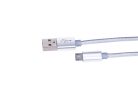 Extralink microUSB kábel Android okostelefonokhoz, maximális áramerősség: 2A, hossz: 1 m, szín: ezüst