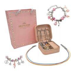   EXTRALINK ékszerkészítő készlet, karkötőkészítő charms szett 66 db + táska