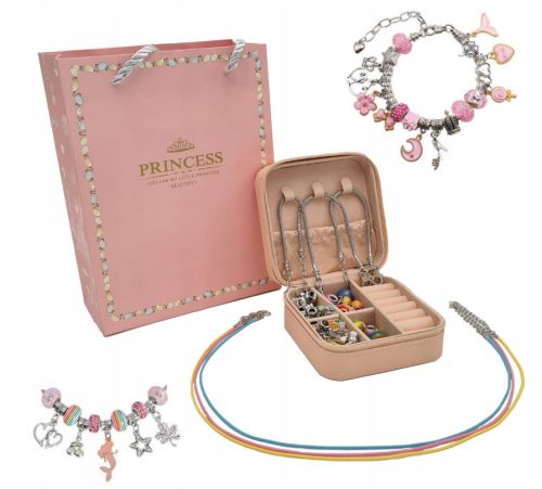 EXTRALINK Schmuckherstellung Set, Armbandherstellung Charms Set 66 Stück + Tasche