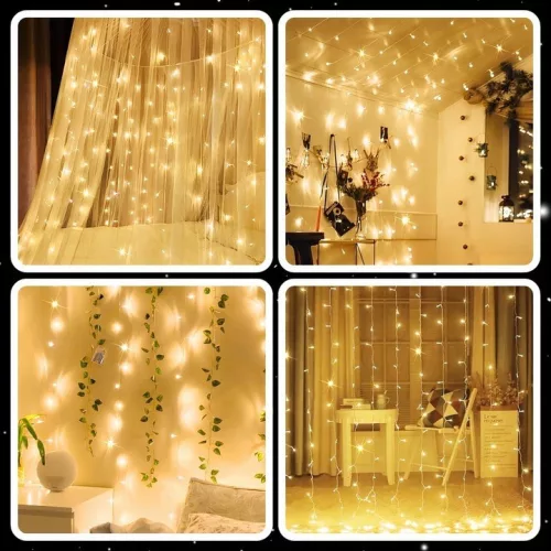 Extralink LED fényfüggöny 300 LED karácsonyi fények, beltéri jégcsap girland 3x3m