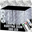 EXTRALINK fényfüggöny 300 LED hideg fényű 3x3 ünnepi karácsonyi girland 5V USB
