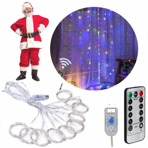EXTRALINK fényfüggöny 300 LED 3x3 karácsonyi fényfüzér, karácsonyfadísz