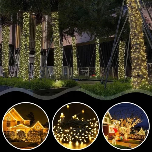 EXTRALINK karácsonyi fényfüzér lámpa 500LED kültéri-beltéri meleg fehér 35M