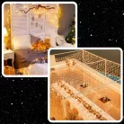 EXTRALINK karácsonyi fényfüzér lámpa 500LED kültéri-beltéri meleg fehér 35M