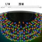 EXTRALINK karácsonyi fényfüzér, ünnepi fények 300 LED beltéri/kültéri multicolor 21,7 m