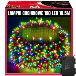   EXTRALINK karácsonyi dekorációs multicolor 100LED fényfüzér elemmel 10,5 m