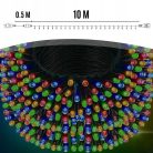 EXTRALINK karácsonyi dekorációs multicolor 100LED fényfüzér elemmel 10,5 m