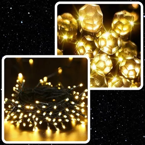 EXTRALINK karácsonyi fényfüzér 100 LED meleg fehér elemes 10,5 m