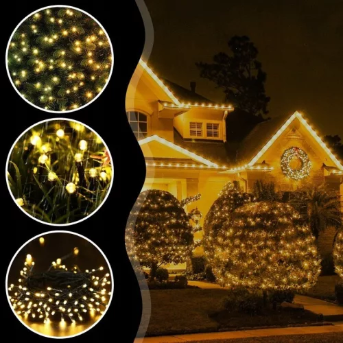 EXTRALINK karácsonyi fényfüzér 100 LED meleg fehér elemes 10,5 m