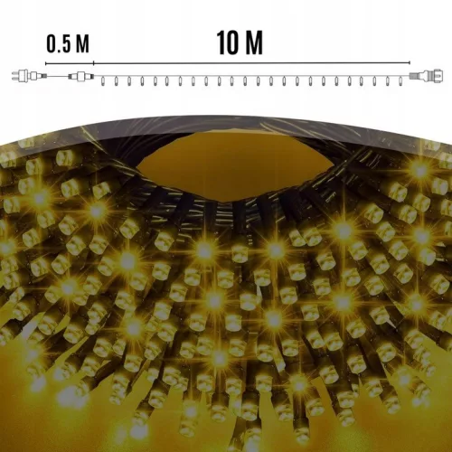 EXTRALINK karácsonyi fényfüzér 100 LED meleg fehér elemes 10,5 m