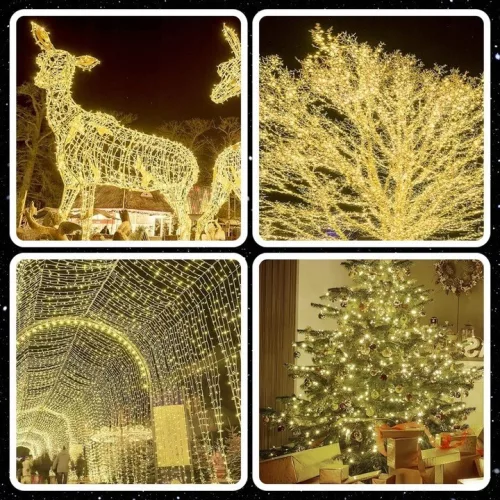 EXTRALINK karácsonyi fényfüzér 100 LED meleg fehér elemes 10,5 m