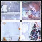 EXTRALINK karácsonyi fényfüzér 100 LED hideg fehér, kültéri és beltéri, elemes, 10 m