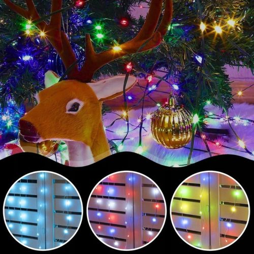 EXTRALINK karácsonyi fényfüzér 200 LED multicolor, ünnepi Smart WiFi, távirányítóval, 10 m