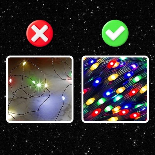 EXTRALINK karácsonyi fényfüzér 200 LED multicolor, ünnepi Smart WiFi, távirányítóval, 10 m