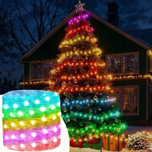 EXTRALINK karácsonyi fényfüzér 200 LED multicolor, ünnepi Smart WiFi, távirányítóval, 10 m