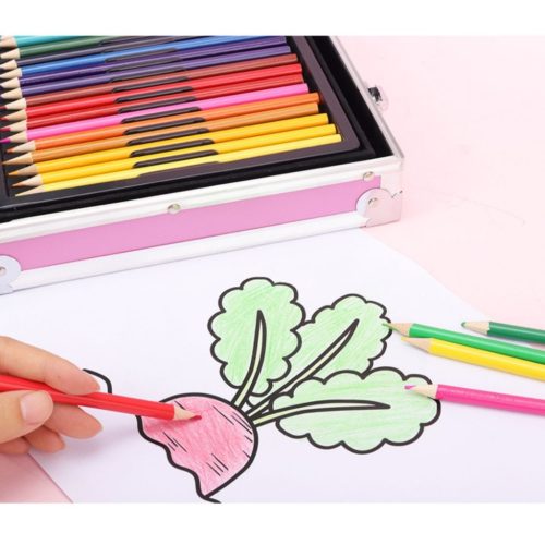 EXTRALINK gyerek festőkészlet, művészeti- és rajzkészlet, 145 elemes, nagy bőrönd, egyszarvú