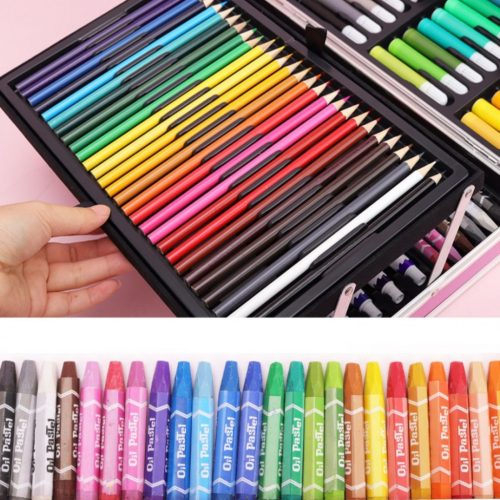 EXTRALINK gyerek festőkészlet, művészeti- és rajzkészlet, 145 elemes, nagy bőrönd, egyszarvú